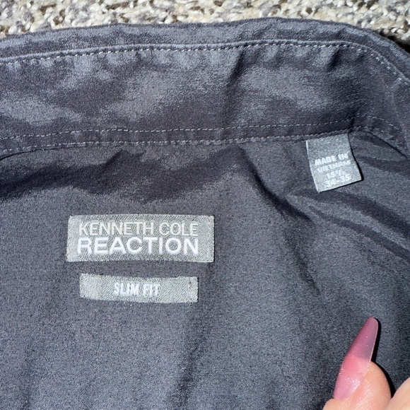 Express black slim fit button down with black tie - Picture 3 of 7